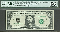 Fr.1917-F, 1988A $1 Web Note - F-M Block, Plate 3/1, GemCU, PMG66-EPQ